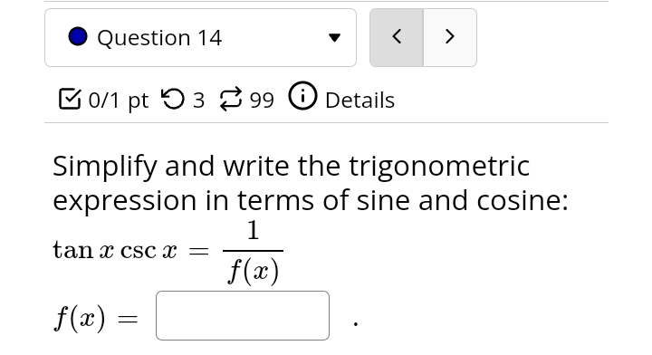 trig function with no fractions. If needed, enter squared trigonometric expressions using