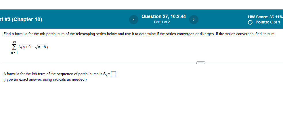 sum of the series _ 2 (2n - 1)(2n +1) n =