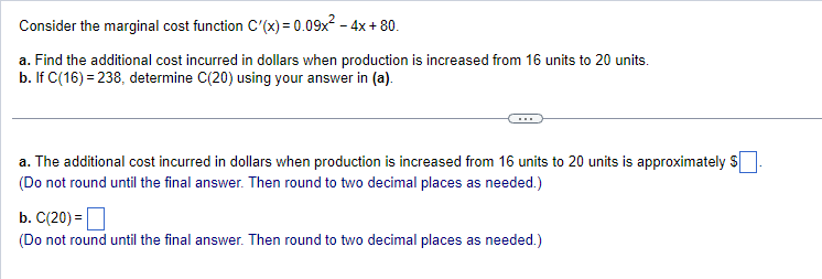 Find the additional cost incurred in dollars when production is increased from
