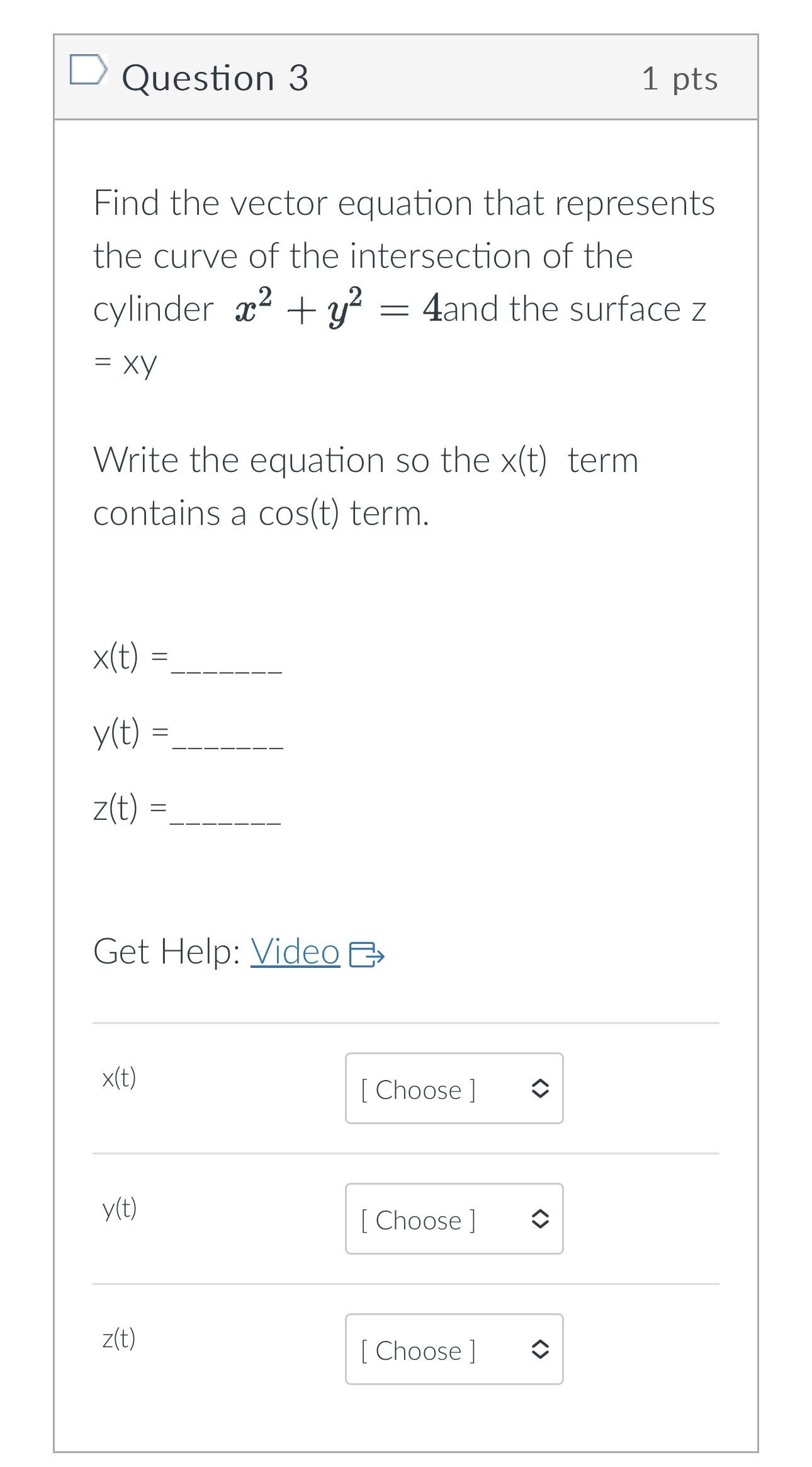 = 5 sin(t) i + 8 cos(t)j + (t - 8) k