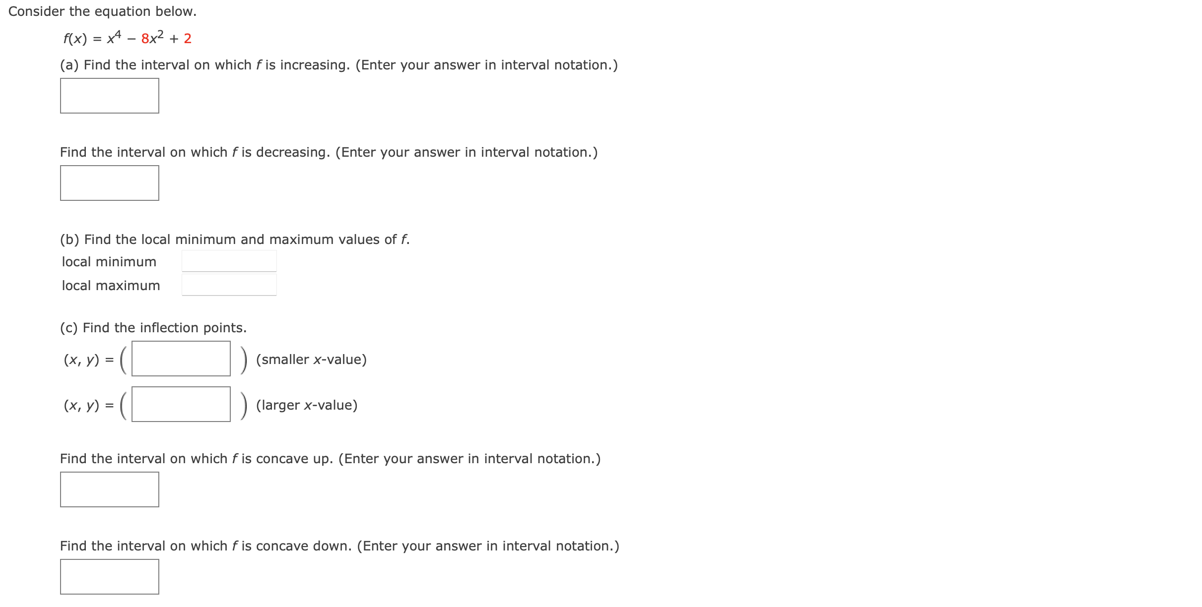 x, y ) = Find the interval on which f is concave