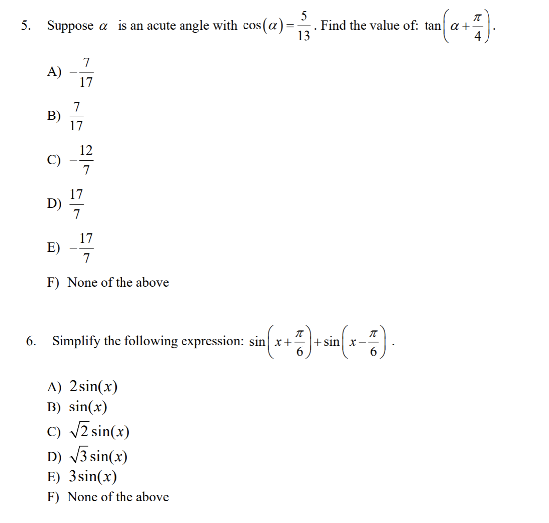angle as the sum of 2 known angles. A) ego B) are