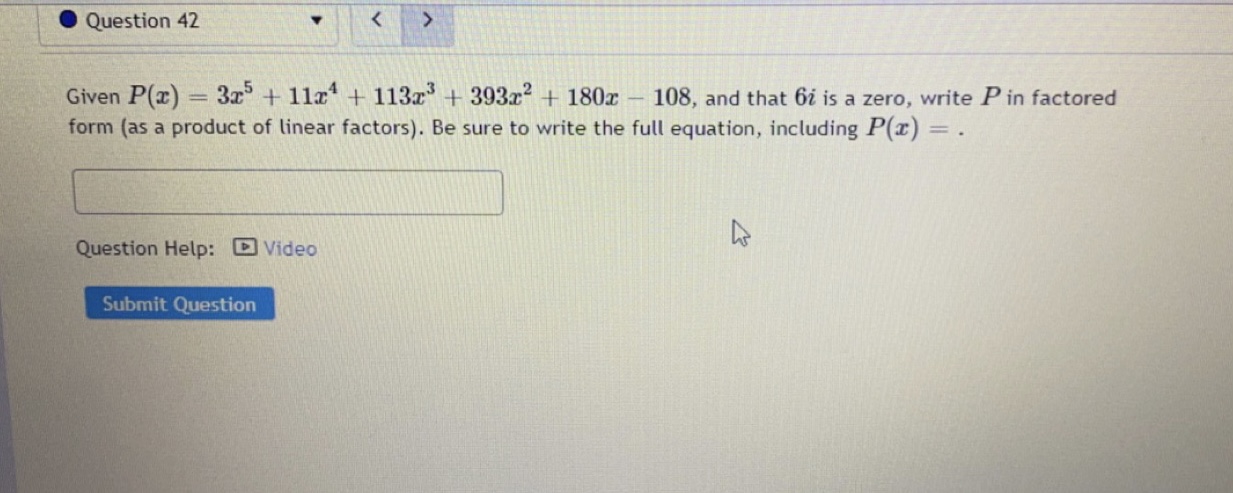 Question 24 Evaluate f(x) = 2x4 - 3x2 - 12x + 6