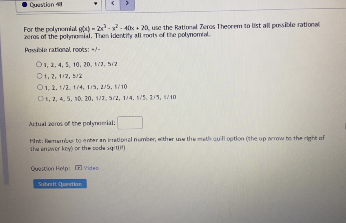 at 0 and -2 to determine if the Intermediate Value Theorem guarant