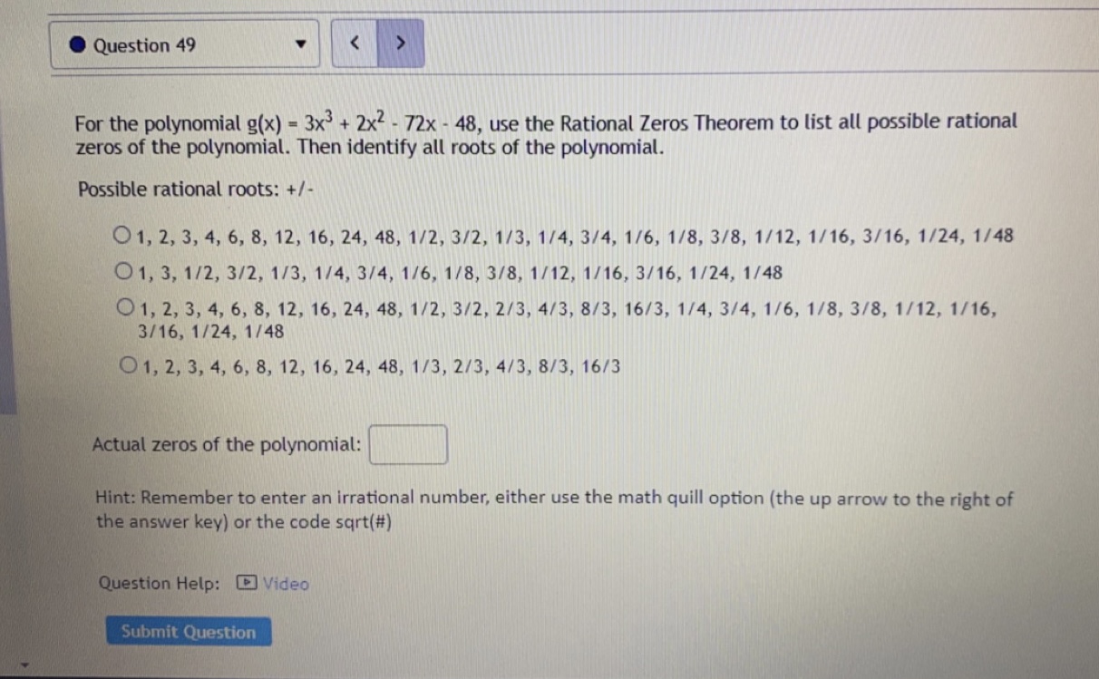 that a zero exists between the two values. a) f(0) - b)