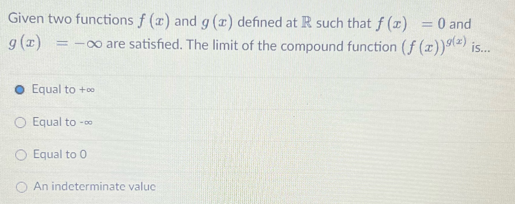 Given two functions f () and g (r ) defined at