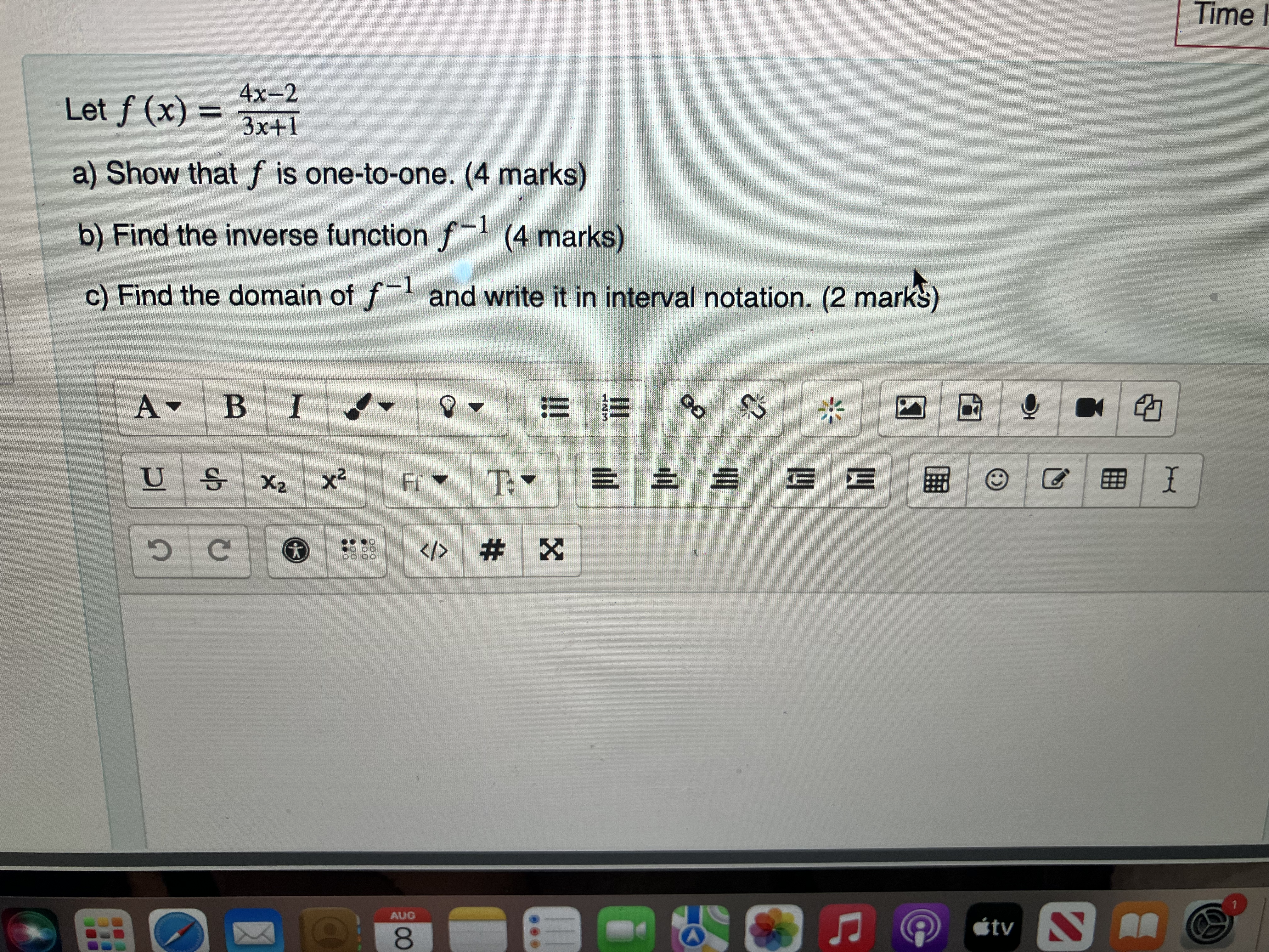 it in interval notation. (2 marks) A B T U S X2