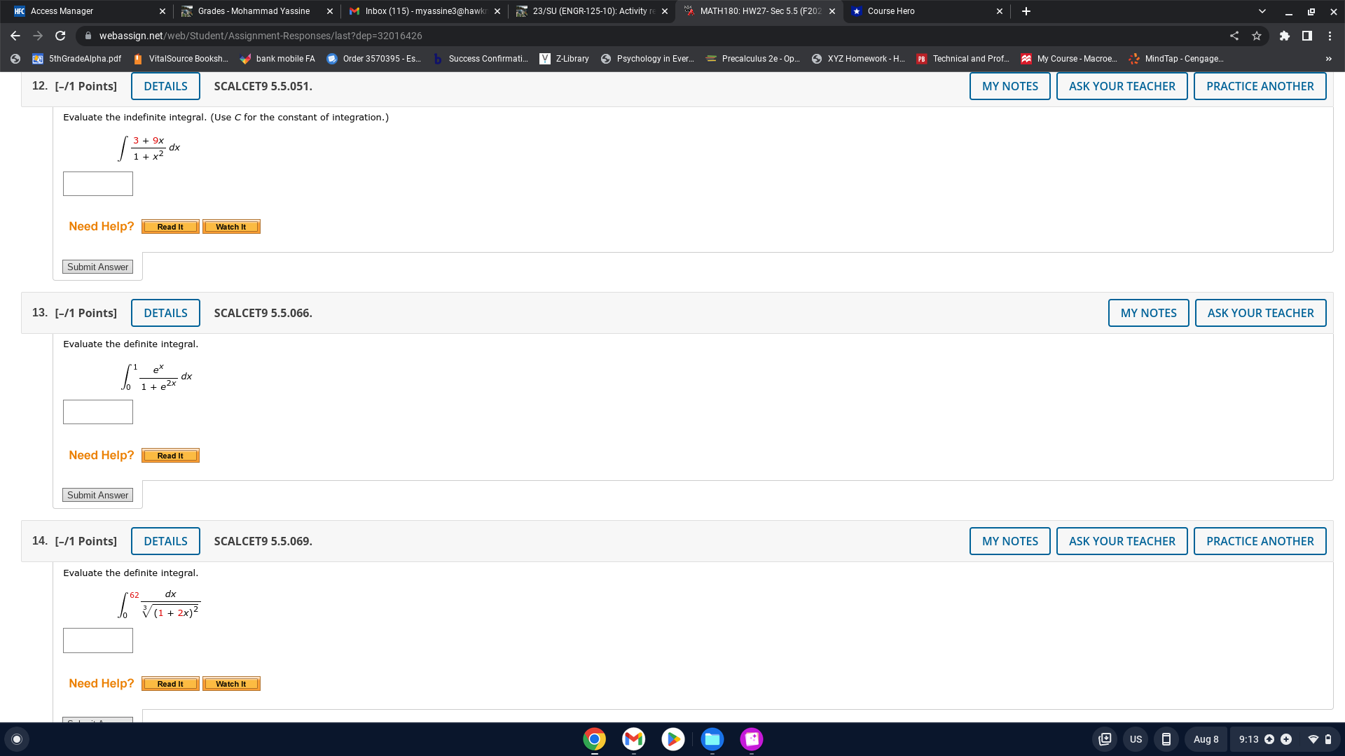  HFC Access Manager Grades - Mohammad Yassine M Inbox (115) -