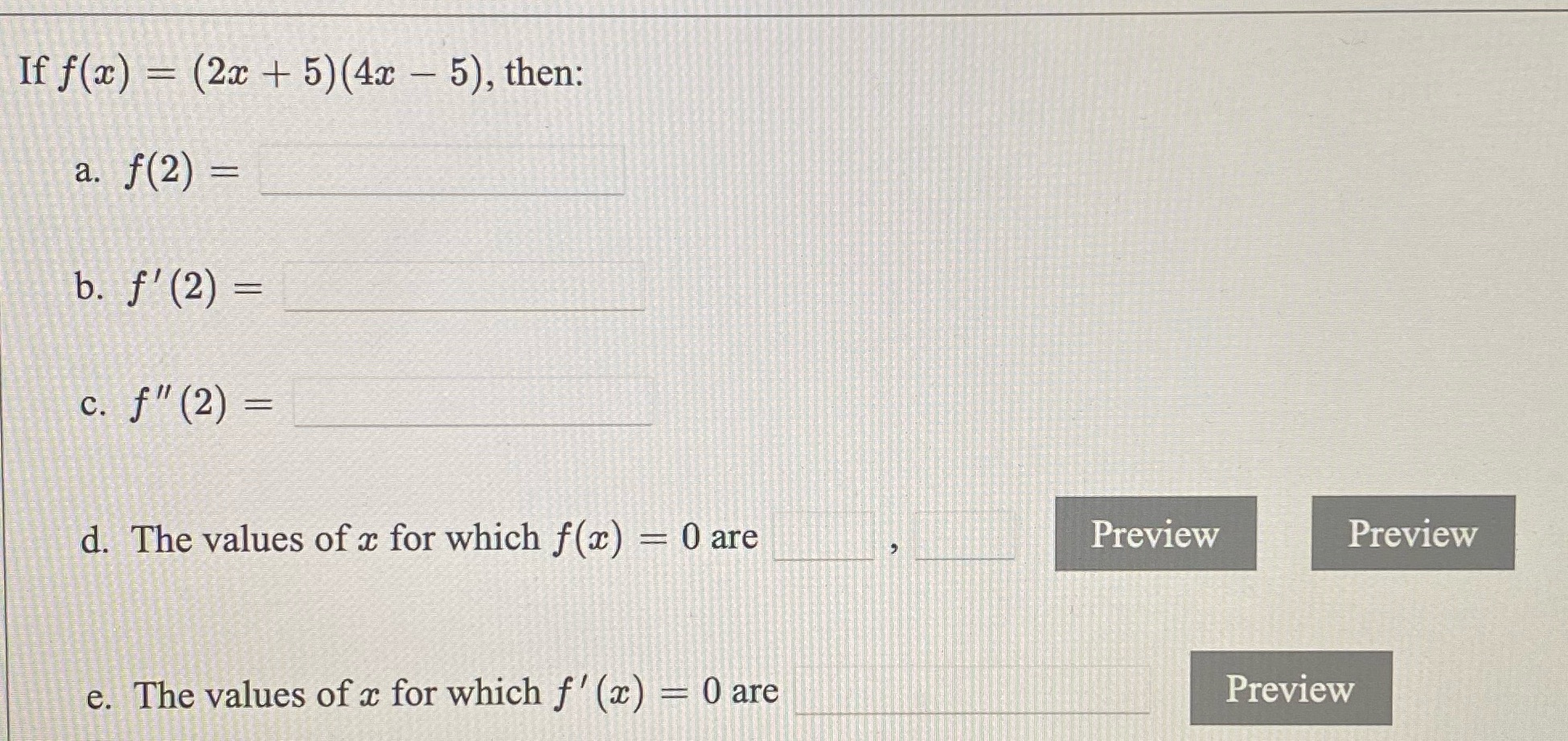  Please solve If f(ac) = (2ac + 5) (42 - 5),