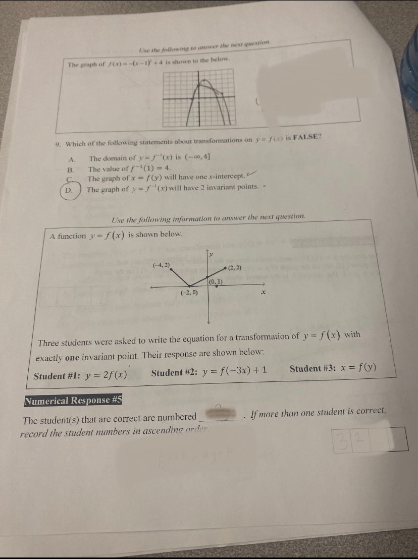 y = f(x) would it be true that -f(x) = f(-x) ?