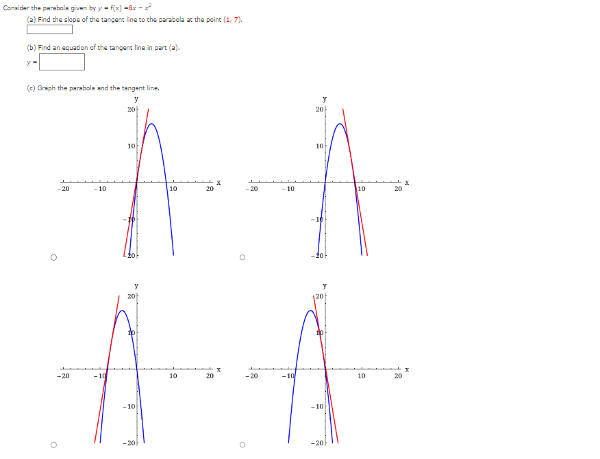 Could you help me with my calc work? Consider the parabola