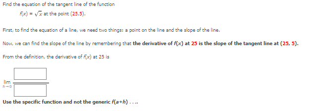 of the tangent line to the parabola at the point (1, 7).