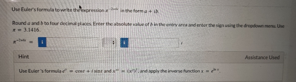 form a + ib Round a and b to four decimal places.
