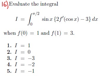 3} dx 0 when f(0) = 1 and f(1) = 3. 1.