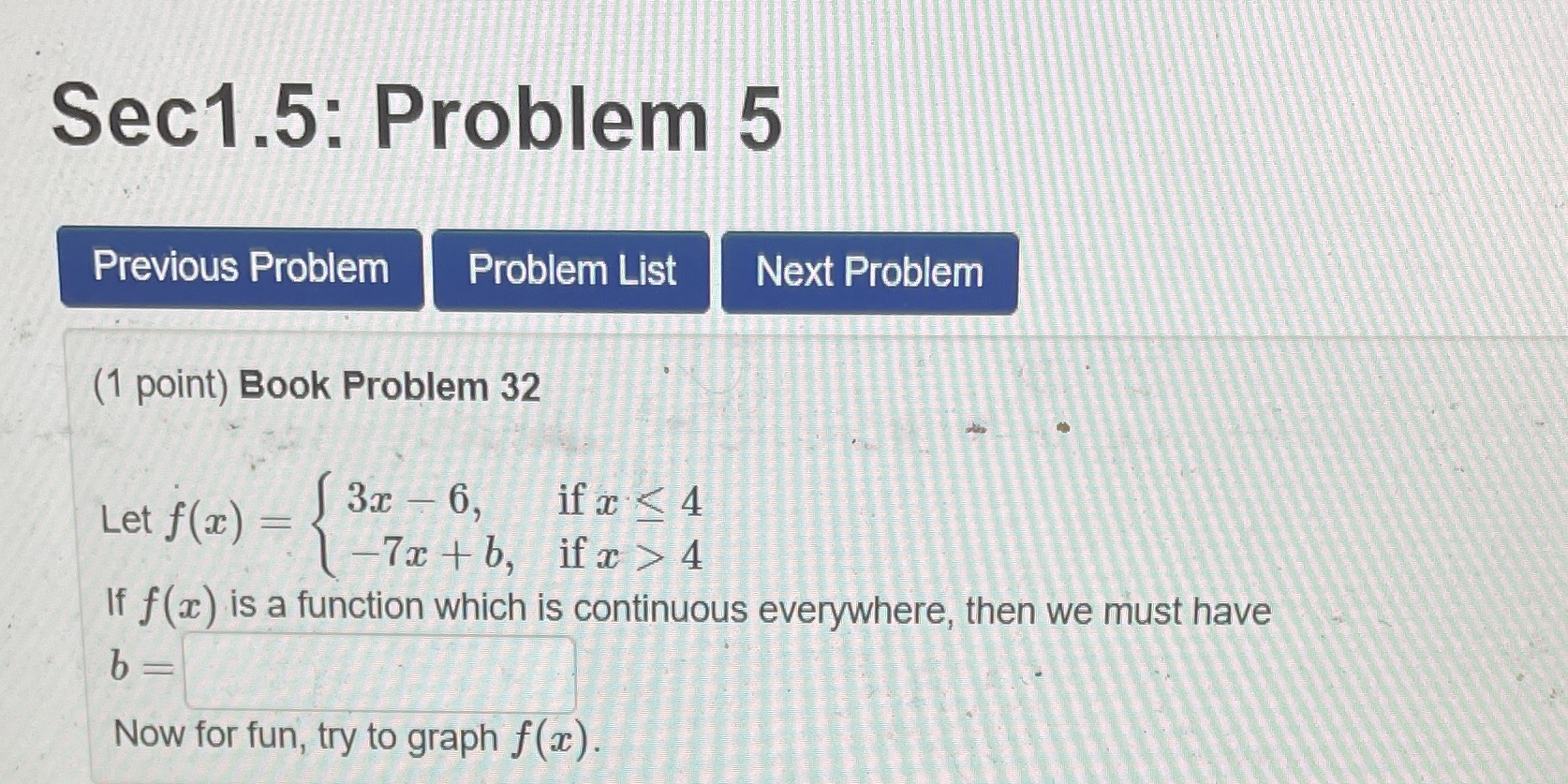  Sec1.5: Problem 5 Previous Problem Problem List Next Problem (1 point)