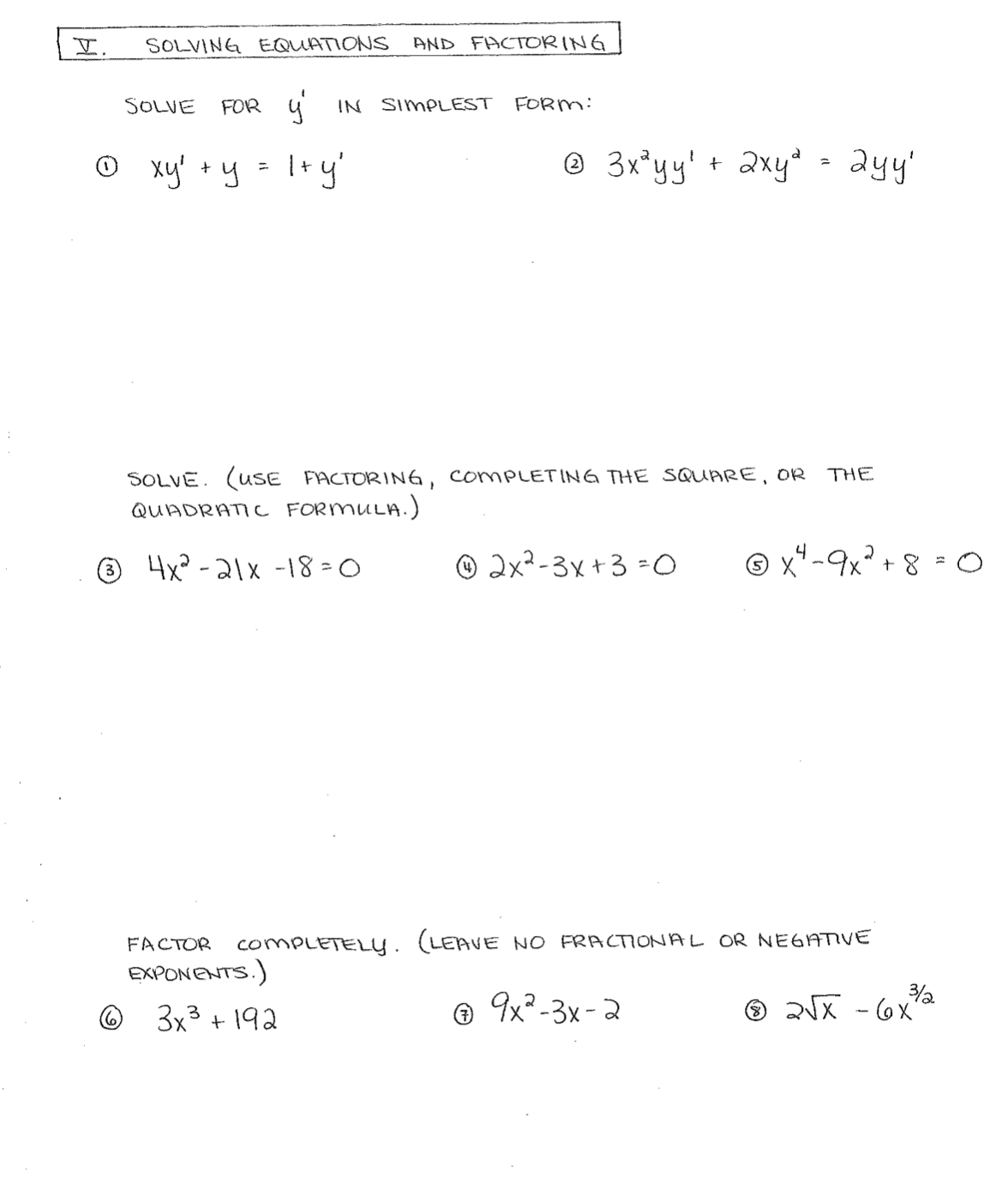 : O xy' + y = 1+ y' 2 3 x yy'