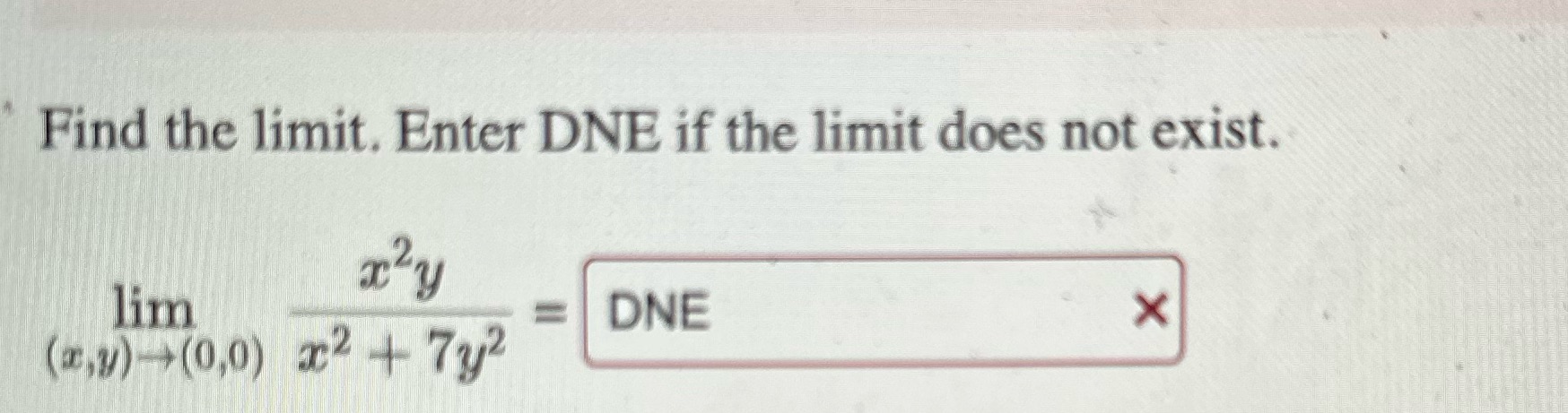 Enter DNE if the limit does not exist. lim DNE X (z,v)