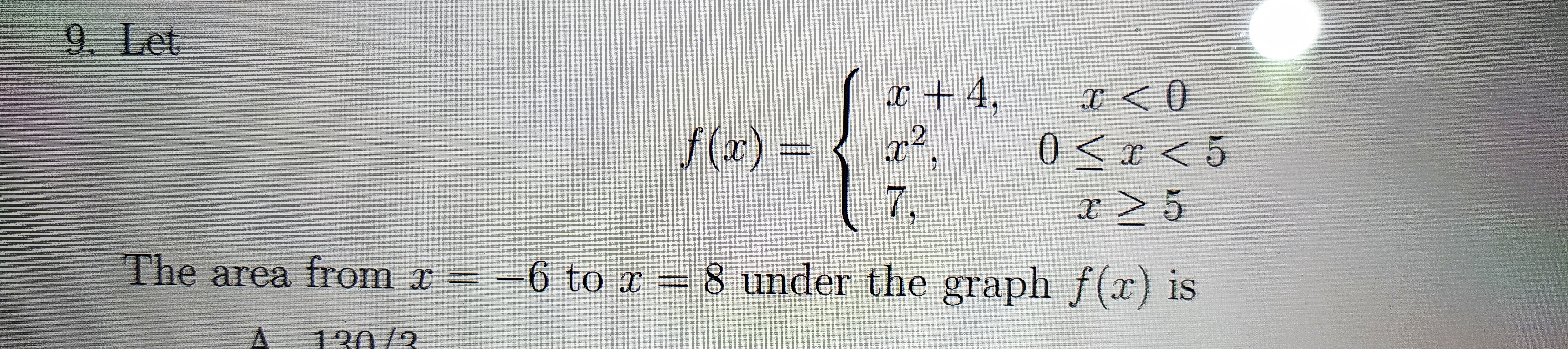 EThe 6 to 8 under the graph f@) is