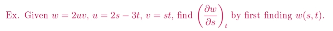 = st, find by first finding w(s, t). t