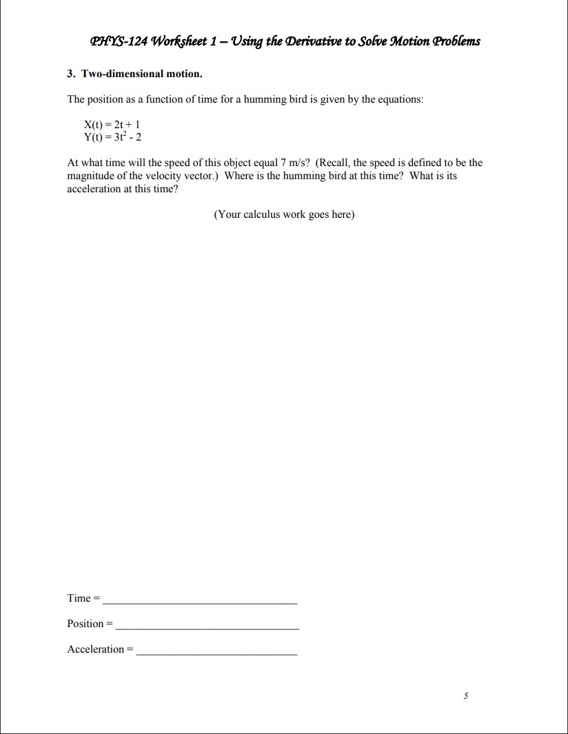 2. Curve fitting the motion to stop a car. You are driving