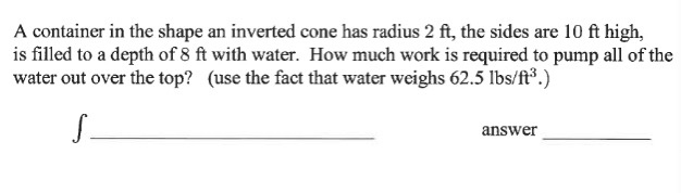ft, the sides are 10 ft high, is filled to a depth