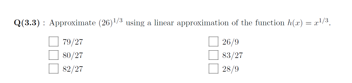 function h(x) = 21/3. 79/27 26/9 80/27 83/27 82/27 28/9