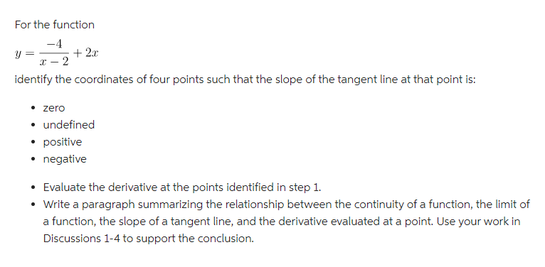 identify the coordinates of four points such that the slope of the