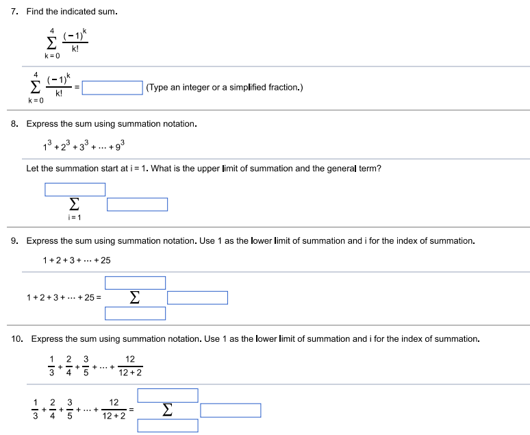 answer.)5. Write the first four terms of the sequence whose general term