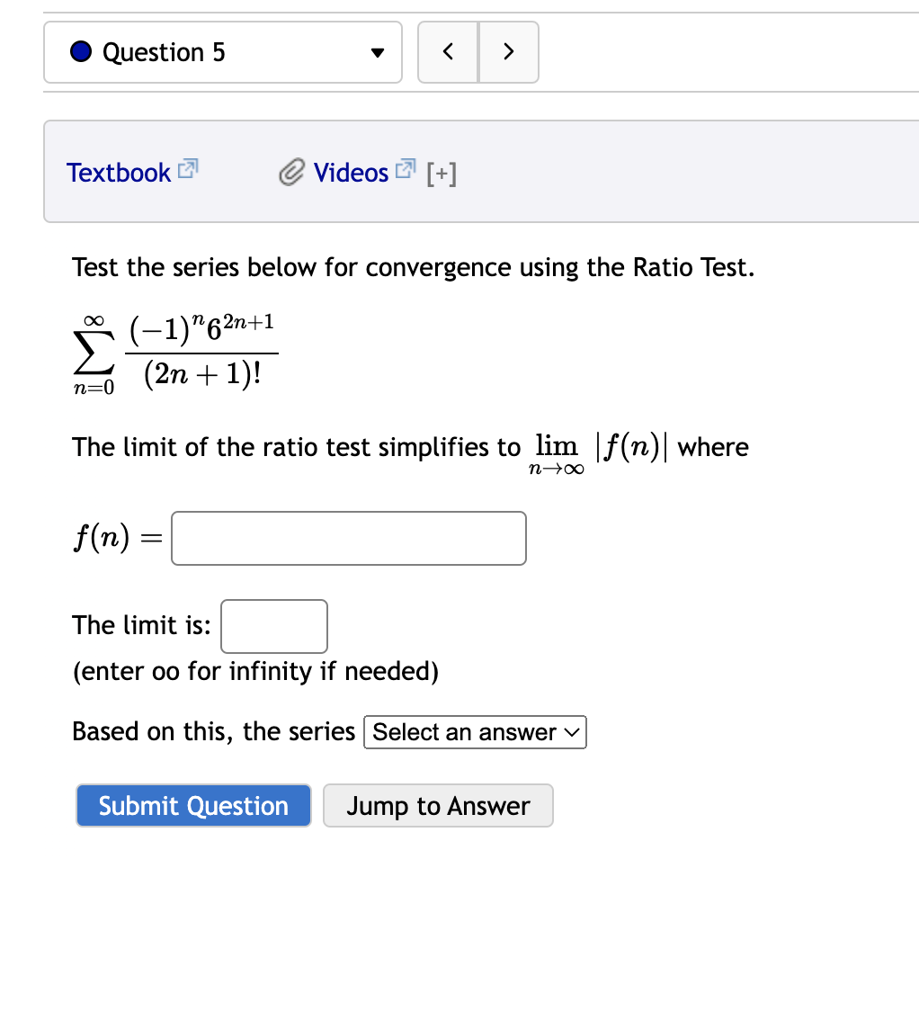 this, the series Question Help: El Video 1 El Video 2 Submit