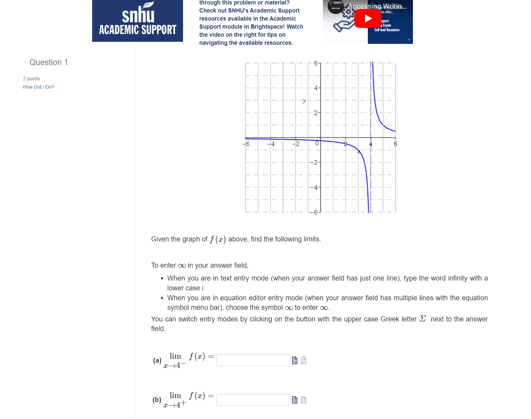 through this problem or material? ' Check out SNHU's Academic Support
