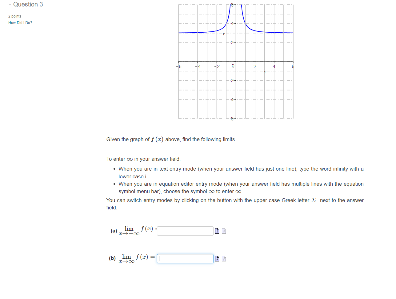 resources. Question 1 2 points How Did I Do'? Given the graph