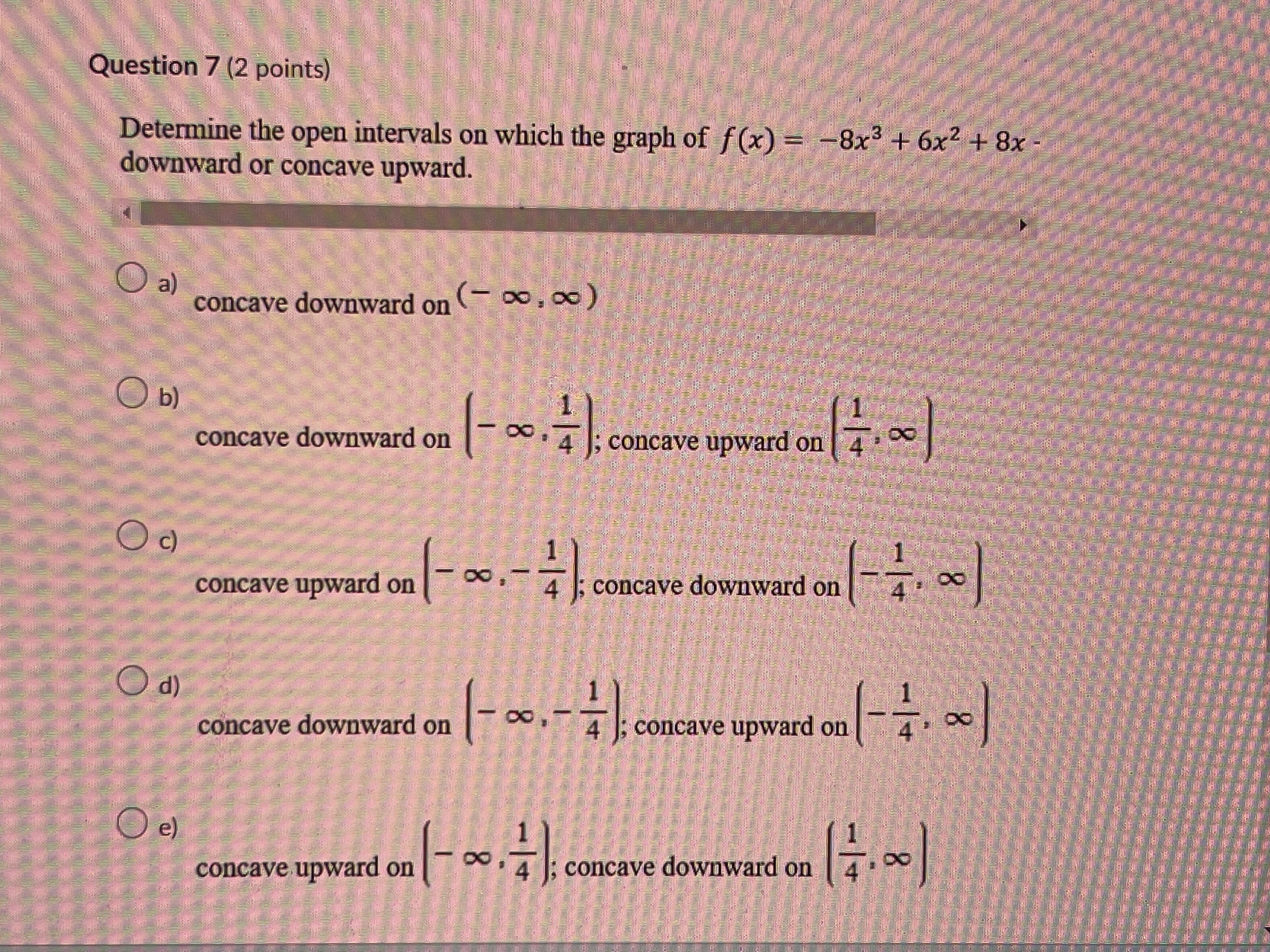 graph of f (x) = -8x3 + 6x + 8x downward or