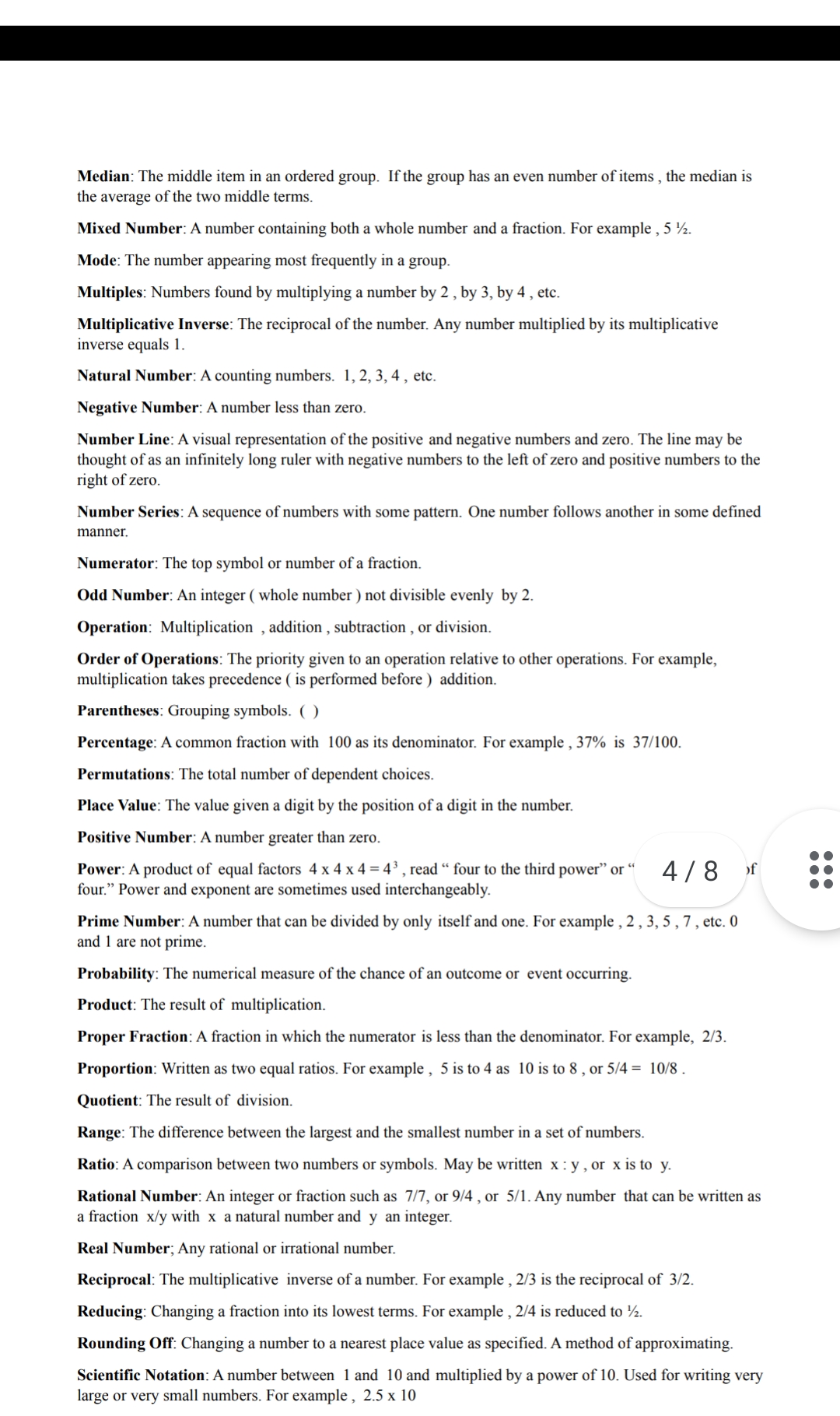 2. Which of the following are rational numbers? 5.8, 6, 1/4 ,
