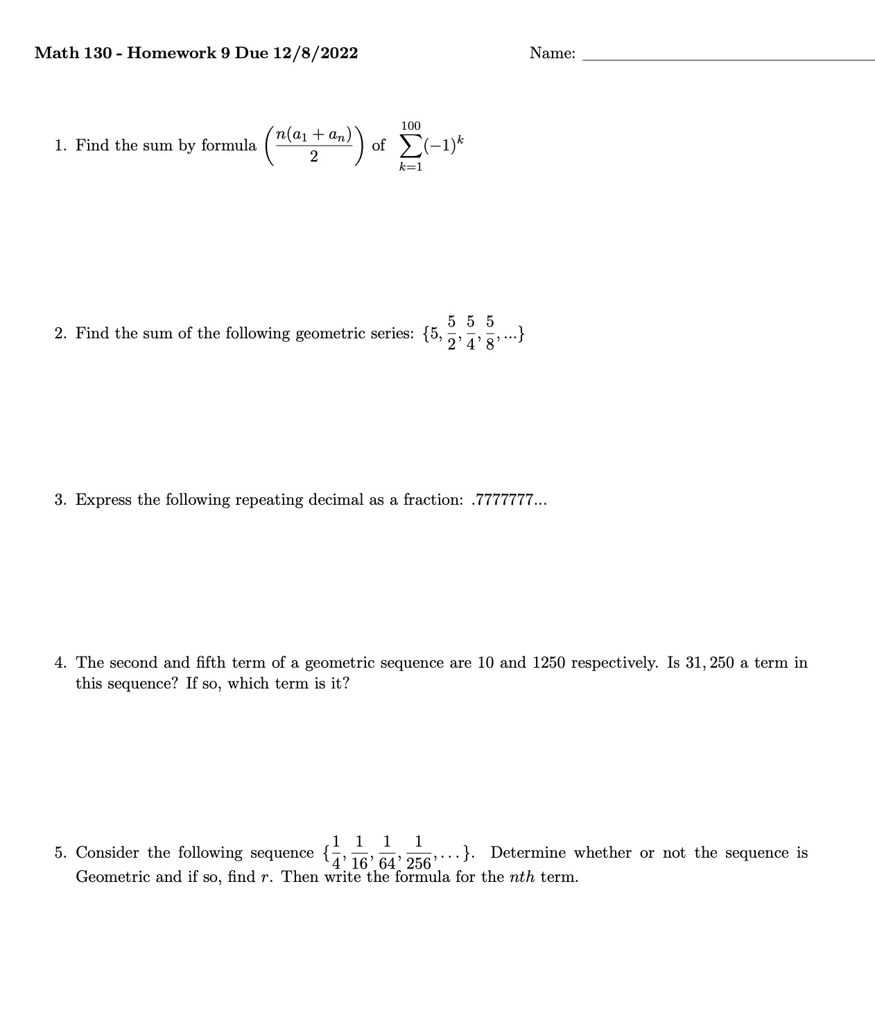  Answer each questions correctly. Remember, you are only required to show