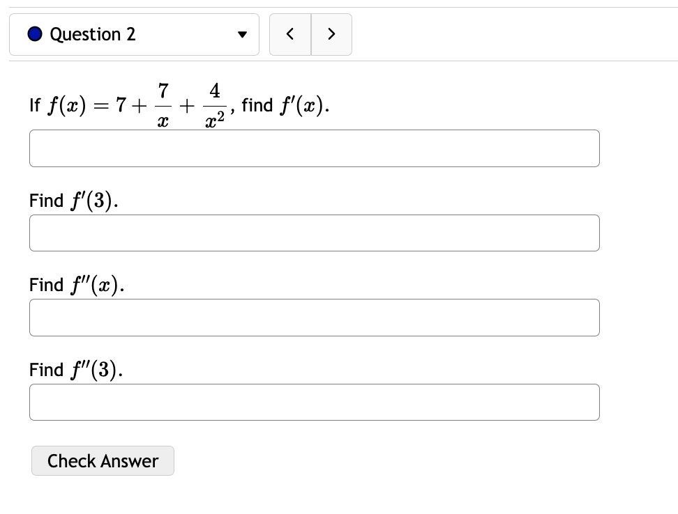 a function for the acceleration of the particle. a\") =\\ l Check