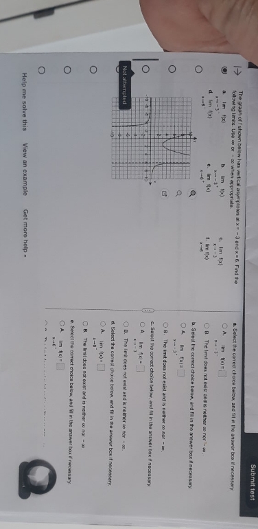 has vertical asymptotes at x = - 3 and k = 6,