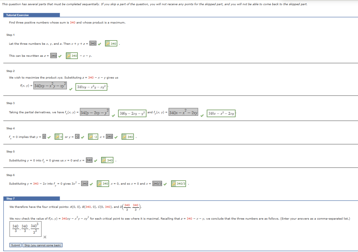  This question has several parts that must be completed sequentially. If