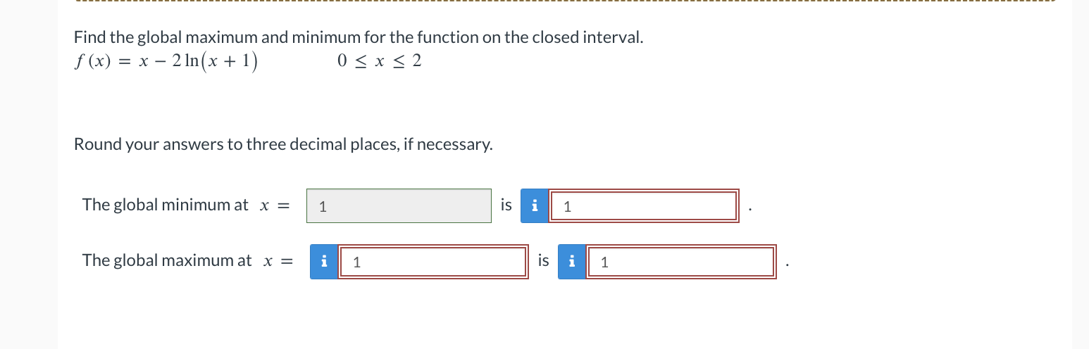 closed interval. x+1 f ( x) = x2 + 3 The global