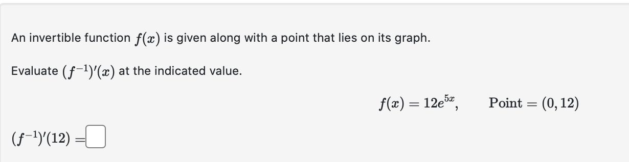  An invertible function 39(3) is given along with a point that
