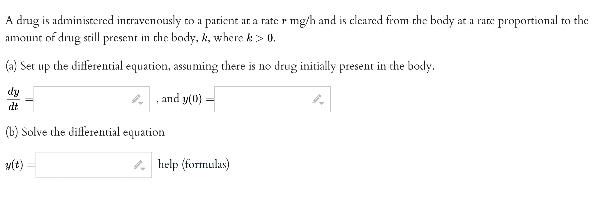 y(0) = 9 dx y help (formulasFind an equation of the form
