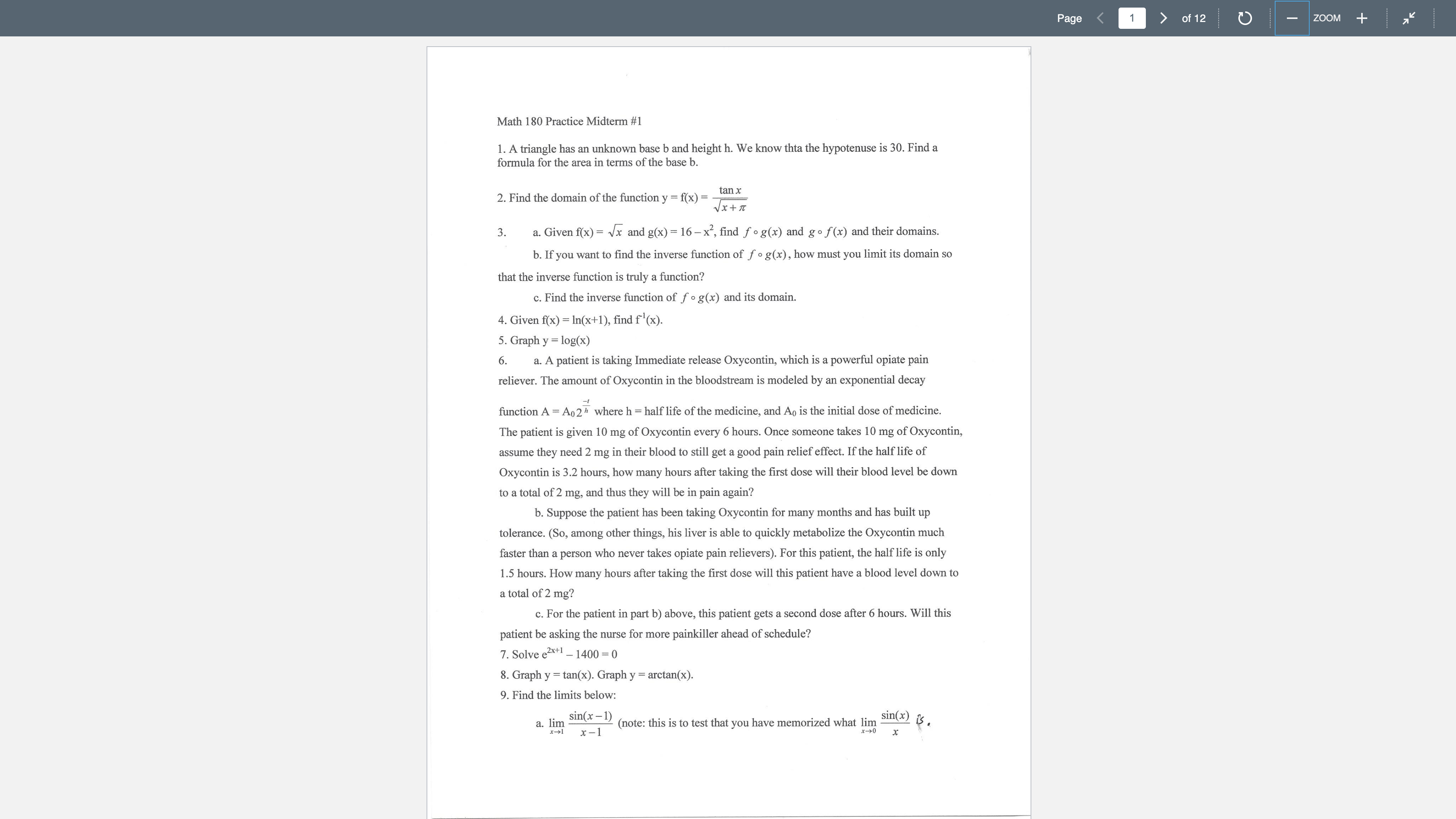 3. a. Given for): J; and g(x)=167x2,tind fog(x) and go f(x) and
