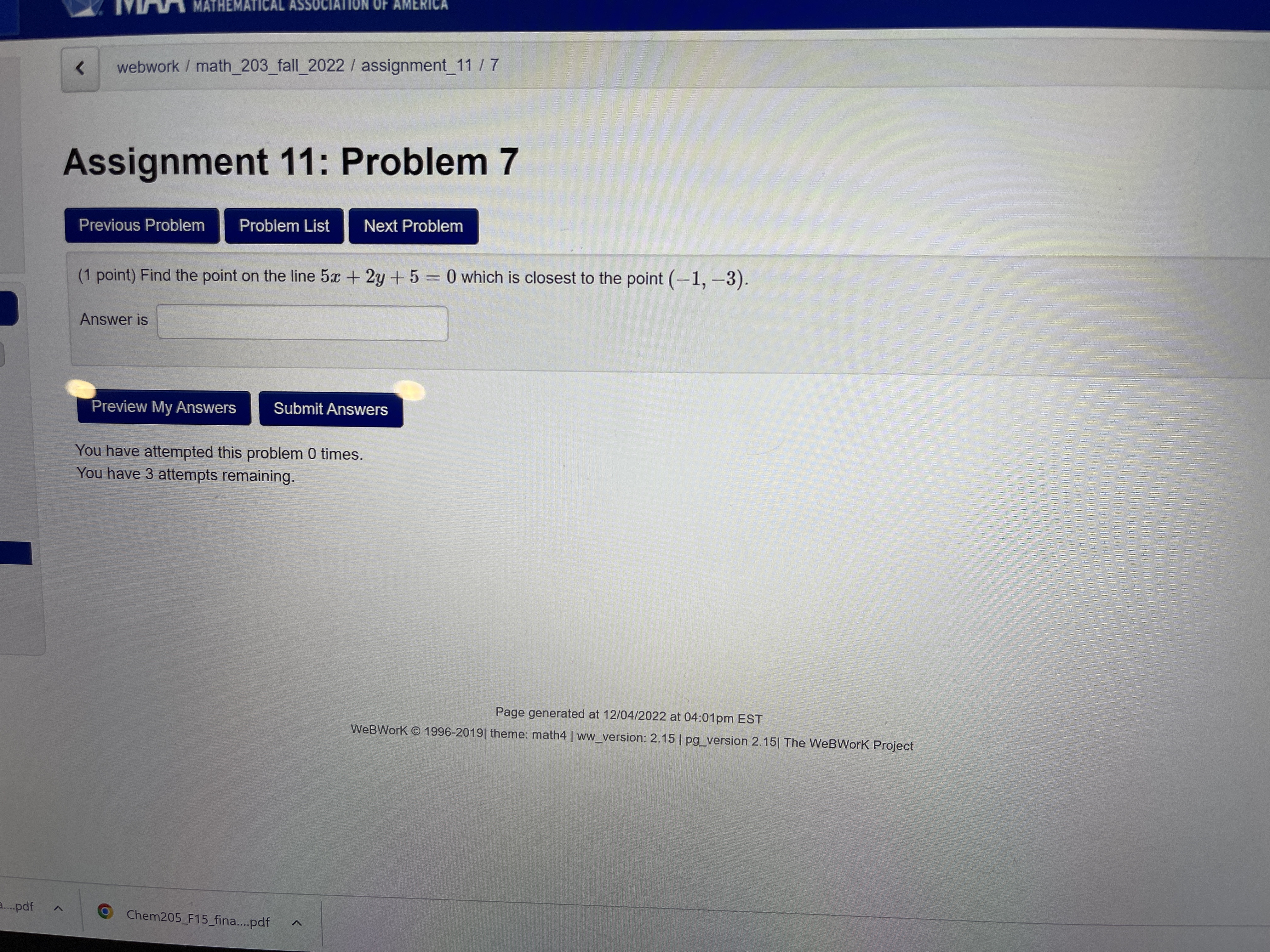  webwork / math_203_fall_2022 / assignment_11 / 7 Assignment 11: Problem 7