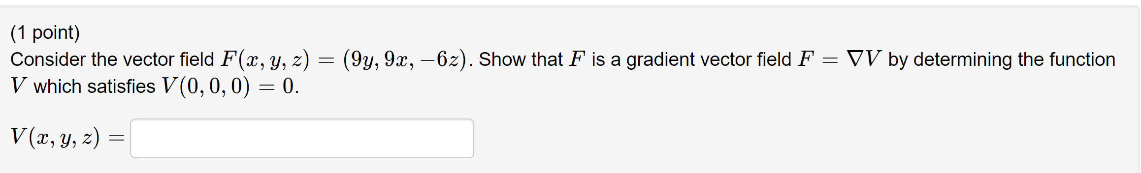 the path joining (0,0) to (1,5)? (y) (1 point) Consider the vector