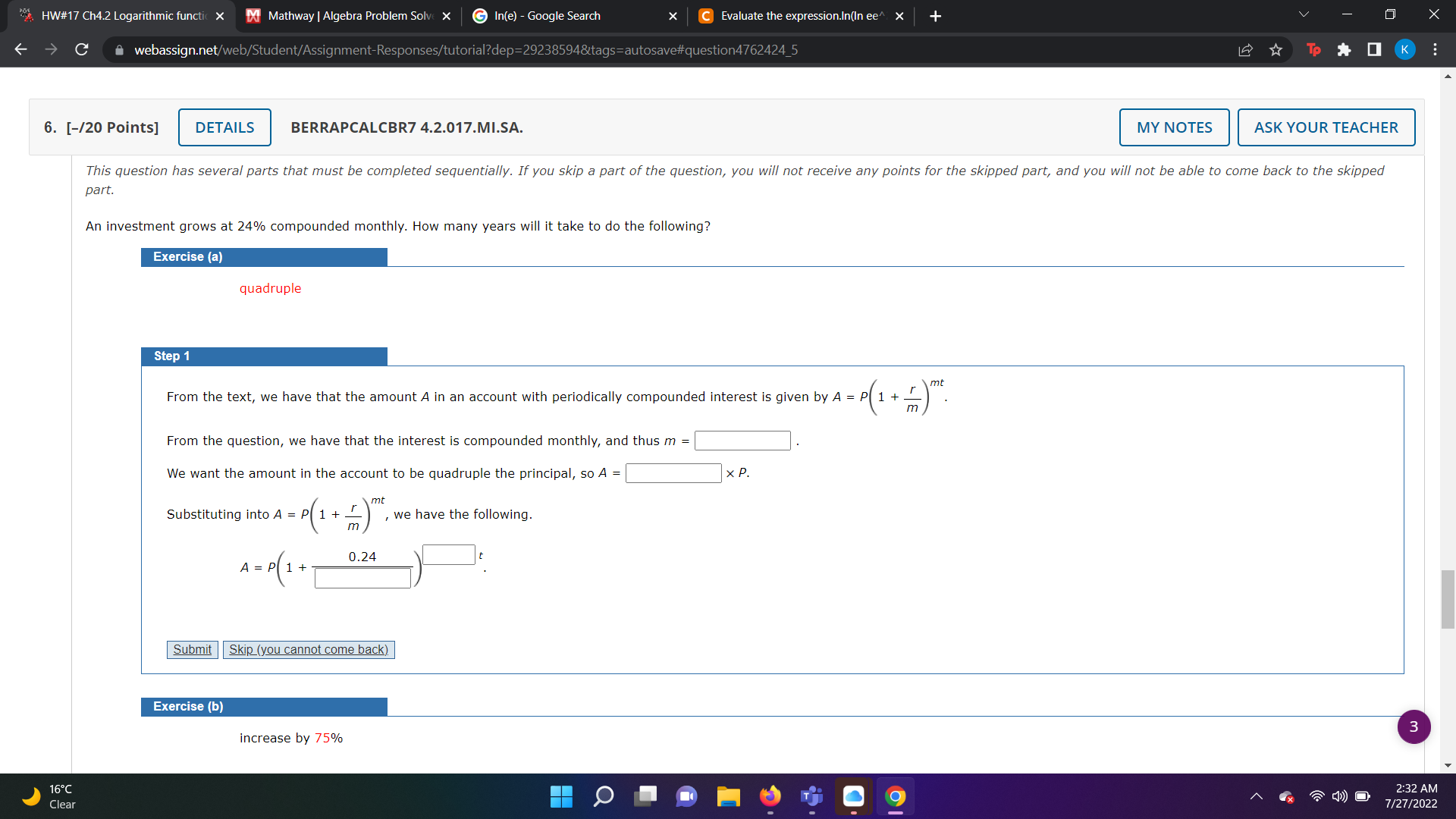 functic x Mathway | Algebra Problem Solv X G In(e) - Google