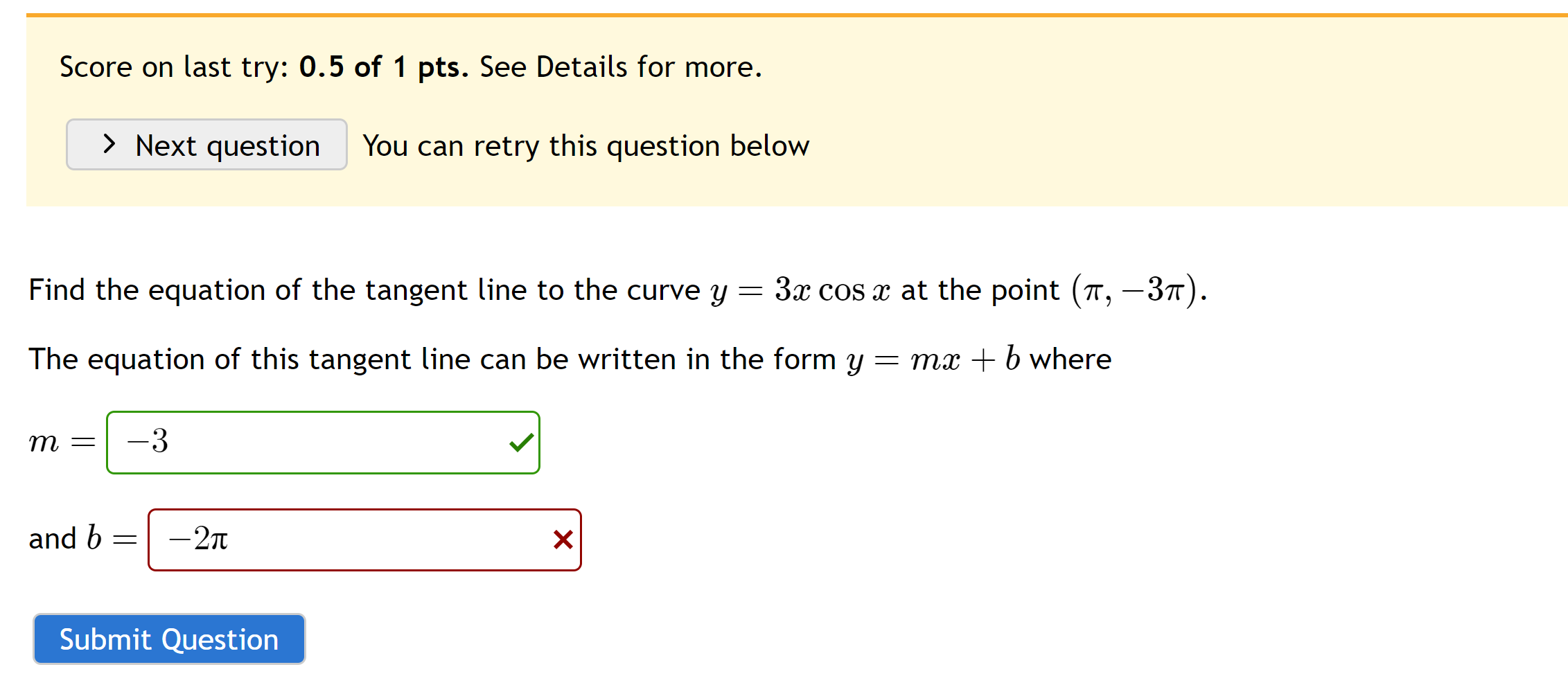 : mm + b where m: 3 ~/ and b = 27'E
