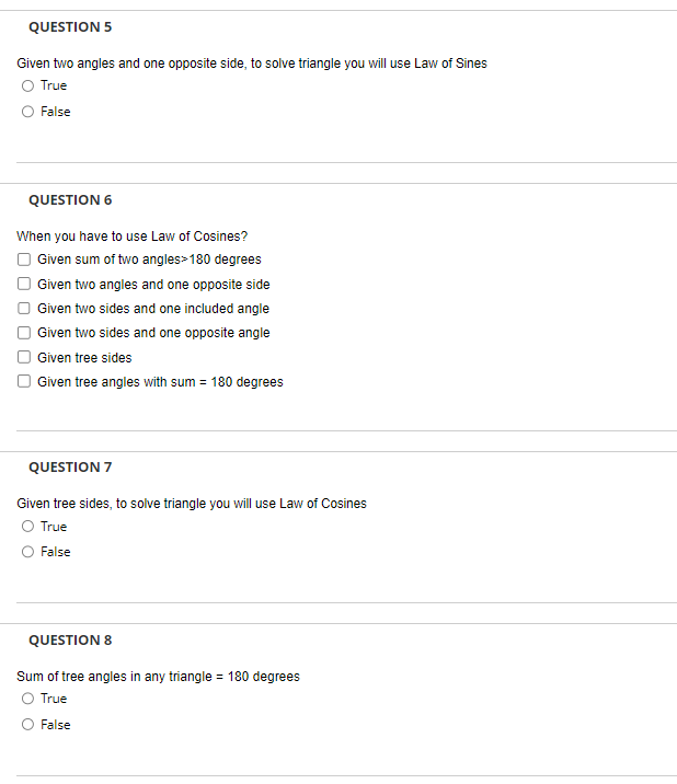 =b2+c 2bccosA F. you are looking for angle using Law of Sines