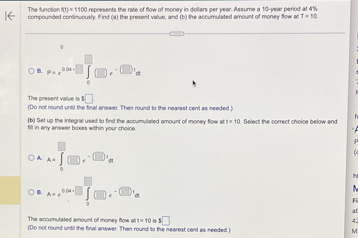  The function f(t) = 1100 represents the rate of flow of
