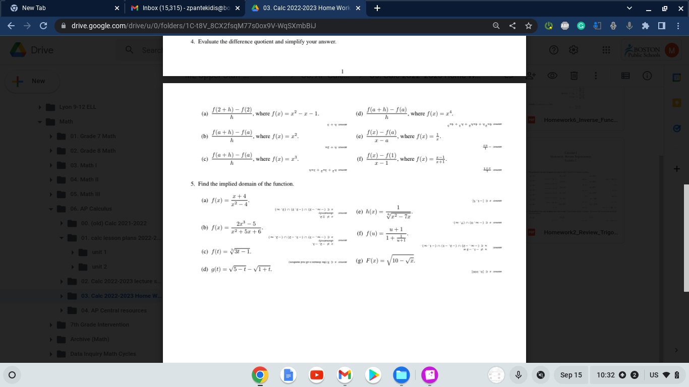 M Inbox (15,315) - zpantekidis@bo x 4 03. Calc 2022-2023 Home Work
