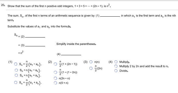 of the first n terms of an arithmetic sequence is given by