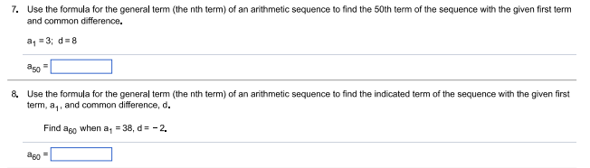 O = ( a, + an). (2) O first term, (3) Onth
